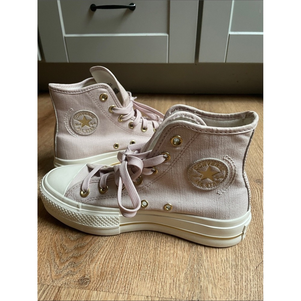 Converse Chuck Taylor All Star Lift High Top Pink Gold Platform Sneakers A10431C